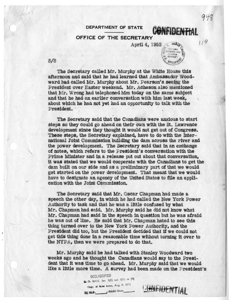 Memorandum of Telephone Conversation with Charles Murphy