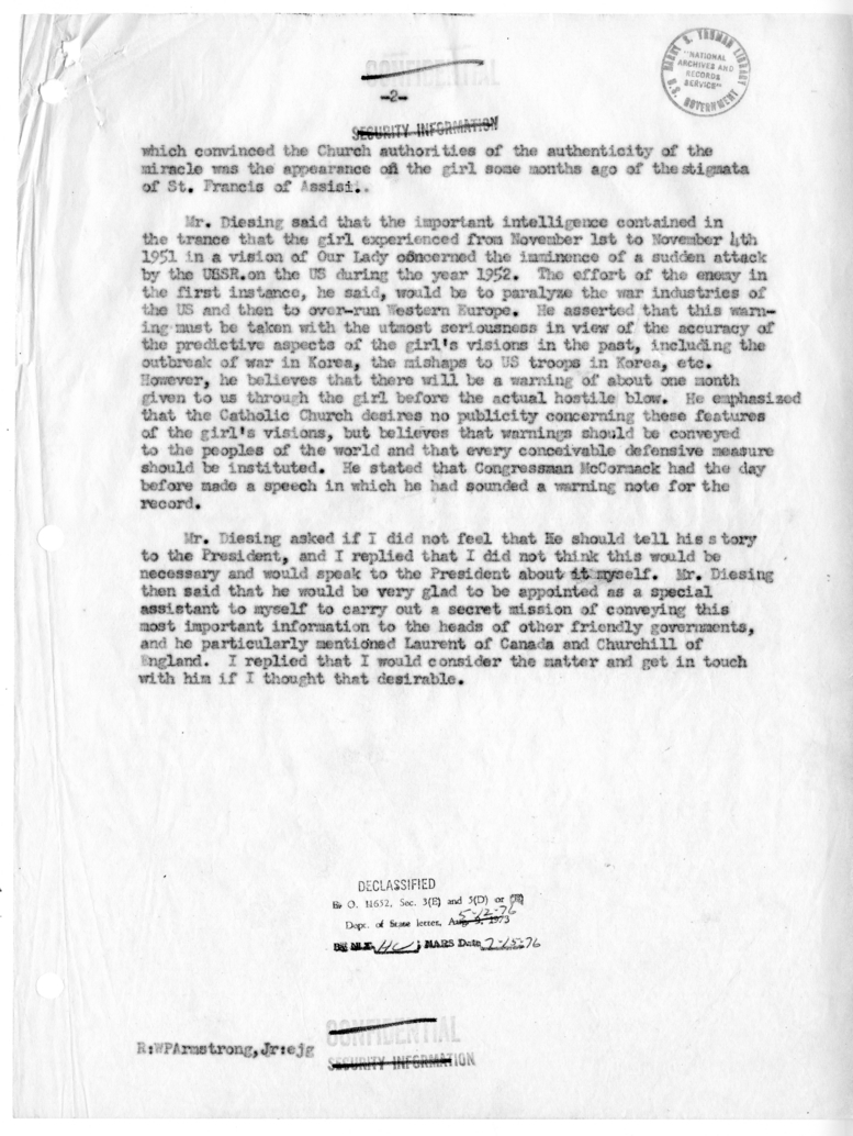 Memorandum of Conversation with Mr. Gordon W. Diesing and W. Park Armstrong, Jr.