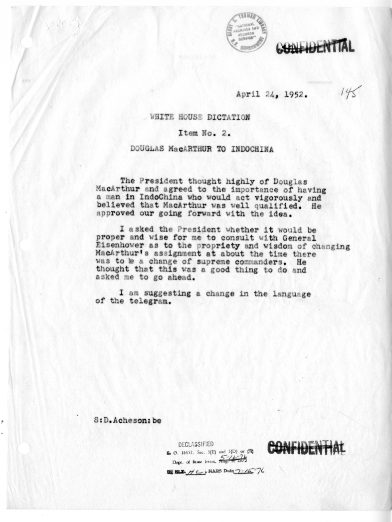 Memorandum of Conversation with the President
