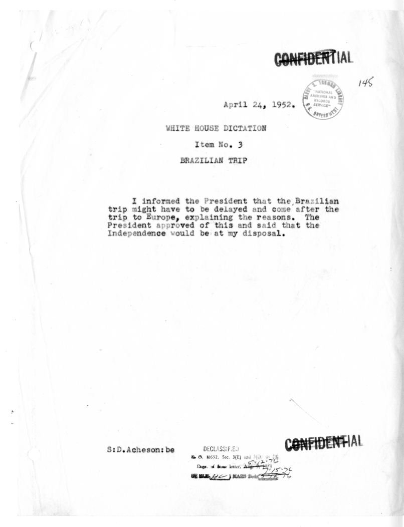 Memorandum of Conversation with the President