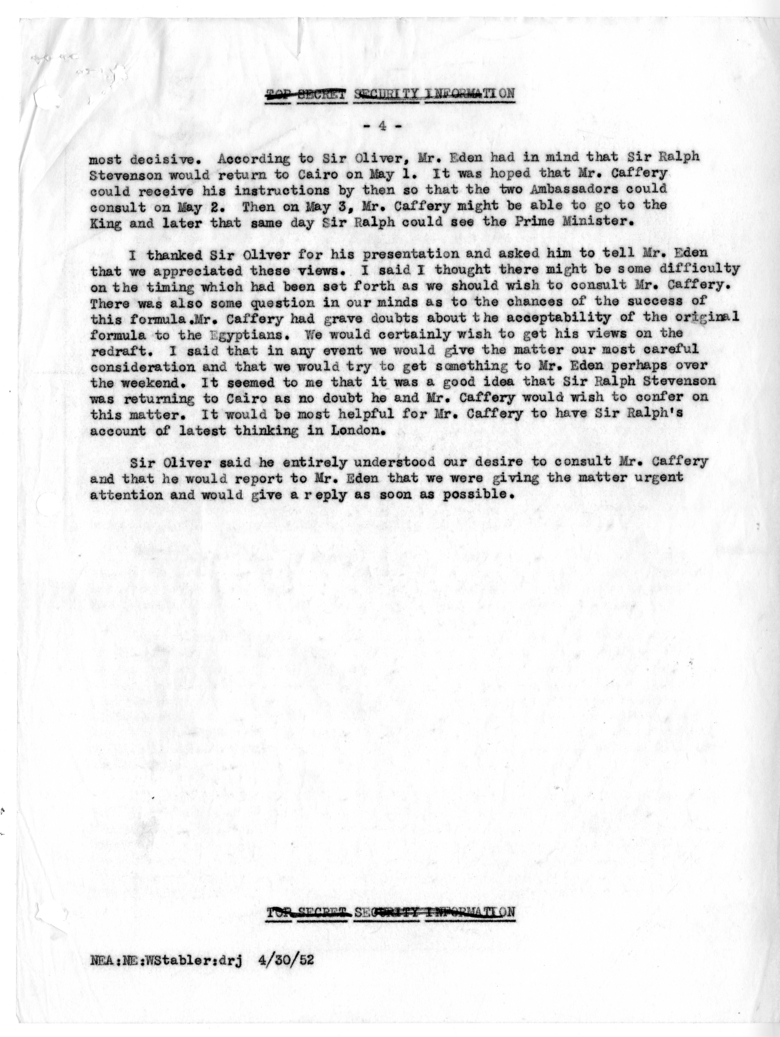 Memorandum of Conversation with Ambassador Sir Oliver Franks of Great Britain, Burton Berry, and Wells Stabler