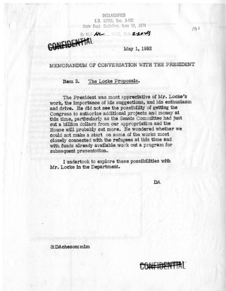 Memorandum of Conversation with the President