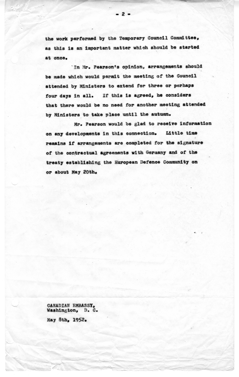 Memorandum of Conversation with Ambassador Hume Wrong of Canada and James C. Bonbright