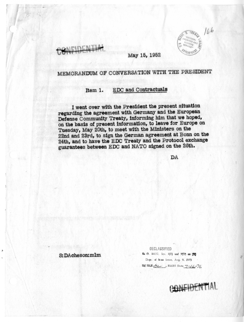 Memoranda of Conversation with the President