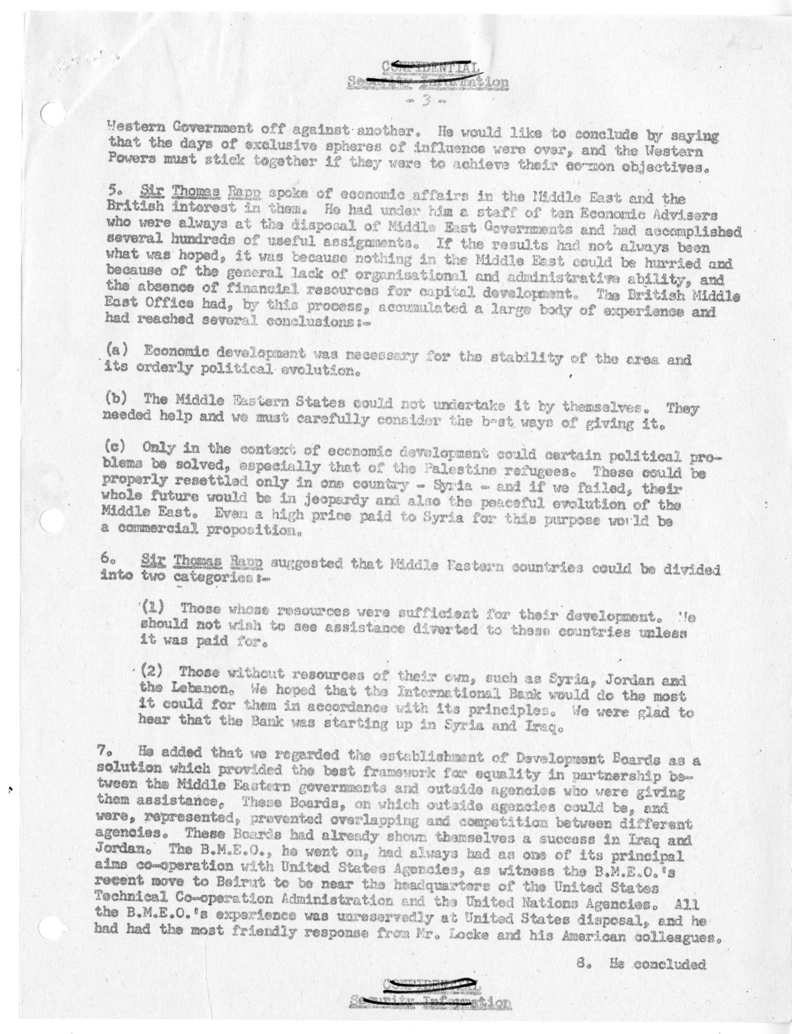 Memorandum of Ministerial Talks with Foreign Secretary Anthony Eden of the United Kingdom, Sir William Strang, United States Ambassador to Great Britain Walter Gifford, Dwight Palmer, and Others