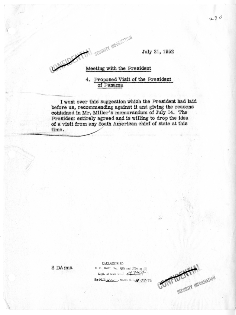Memorandum of Conversation with President Harry S. Truman