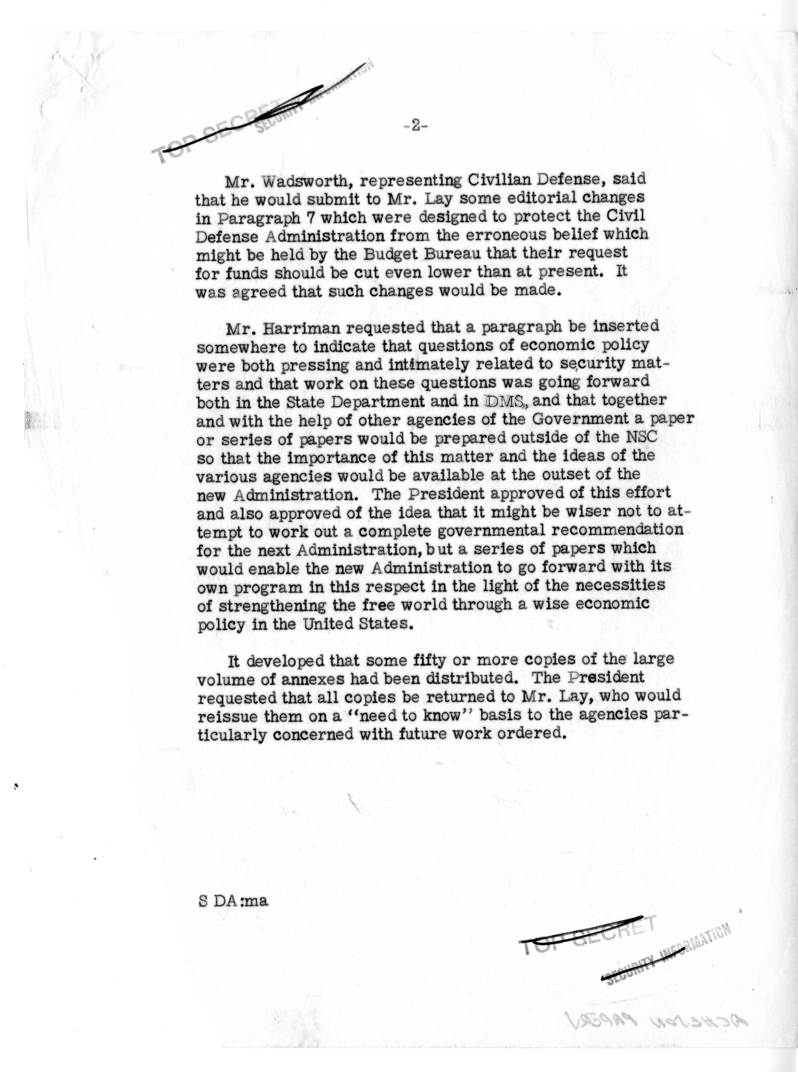 Memorandum of Conversation at the National Security Council Meeting