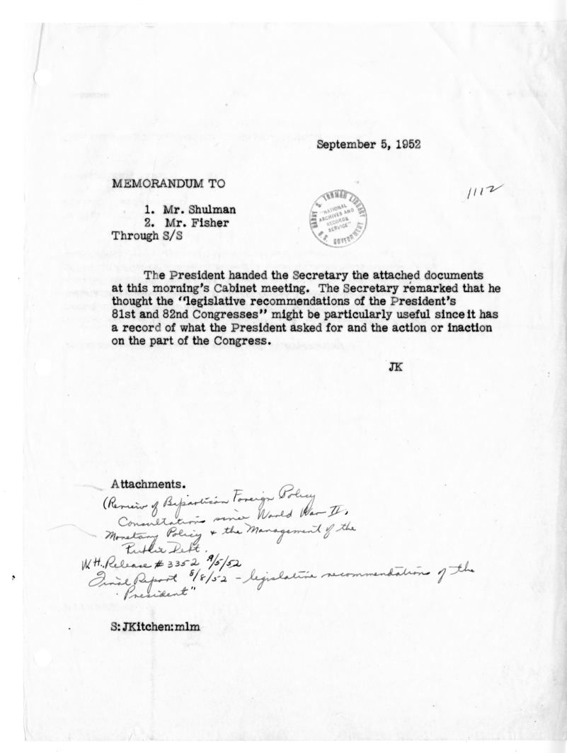 Memorandum from Jeffery Kitchen to Adrian Fisher and Mr. Shulman