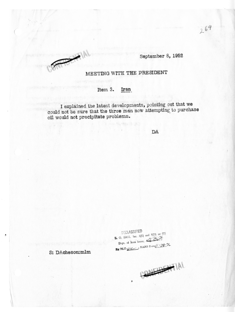Memorandum of Conversation with President Harry S. Truman