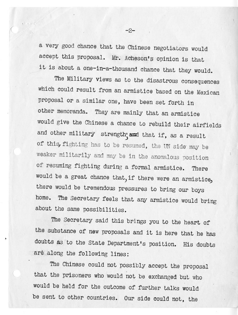 Memorandum from Secretary of State Dean Acheson