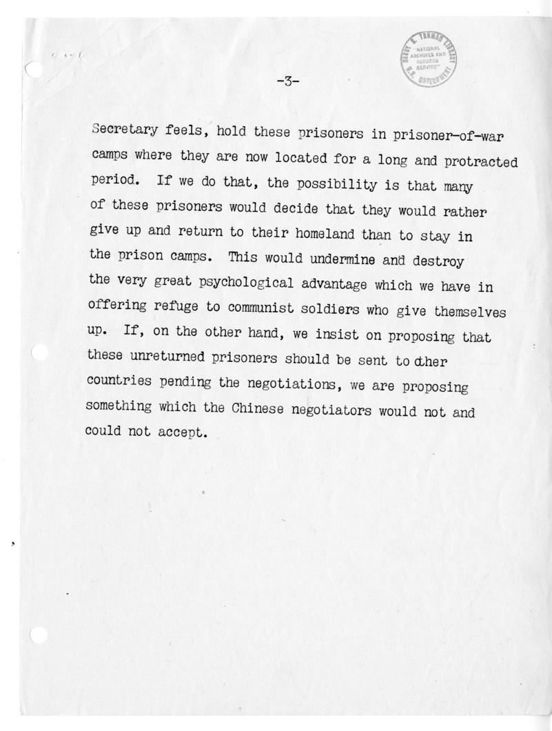 Memorandum from Secretary of State Dean Acheson