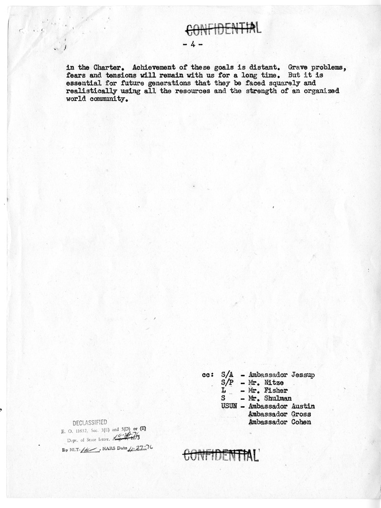 Memorandum from John D. Hickerson to Secretary of State Dean Acheson