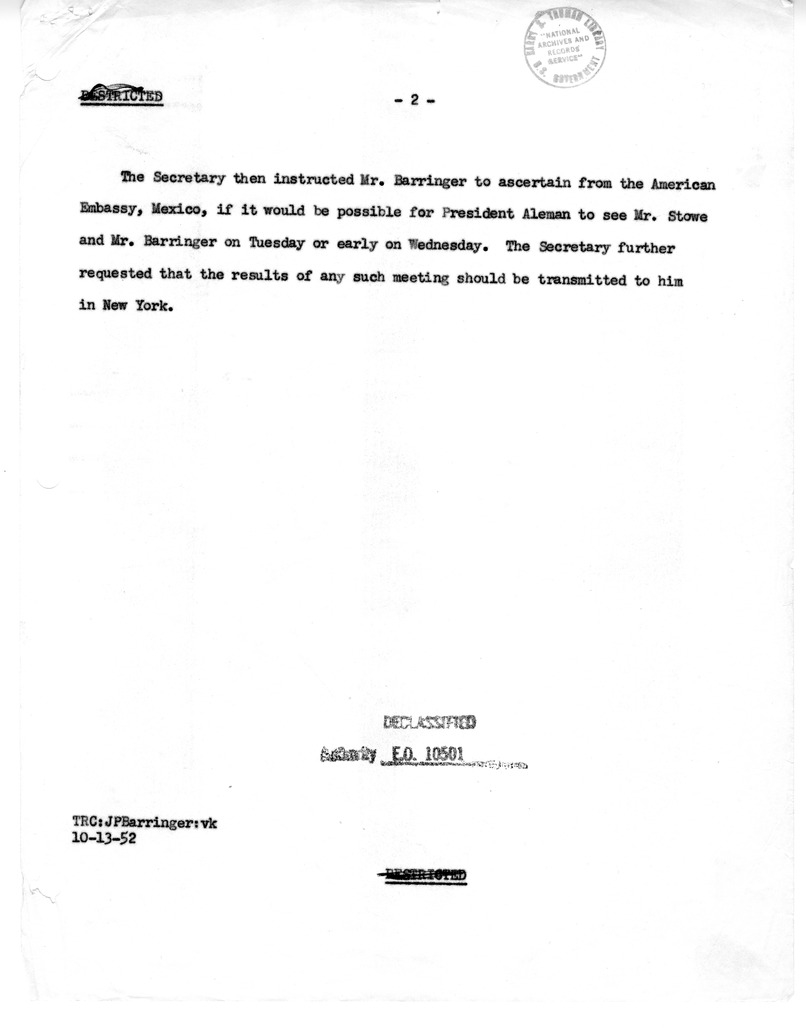 Memorandum of Conversation with David K. Bruce; George P. Baker; and J. Paul Barringer