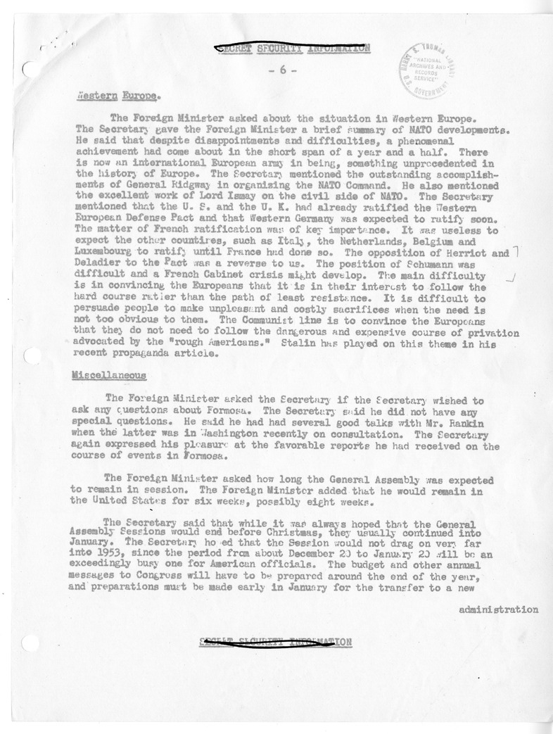 Memorandum of Conversation with Foreign Minister George Yeh of China, Ambassador David M. Key, and Walter P. McConaughy