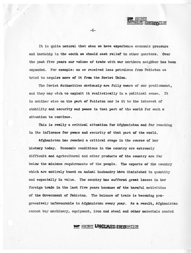 Memorandum of Conversation with Ambassador H.R.H. Prince Naim of Afghanistan, Chairman Mohammed Kabir Khan Louddin of the Afghan Delegation to the United Nations, Edwin Plitt, and William Witman, with Attachment