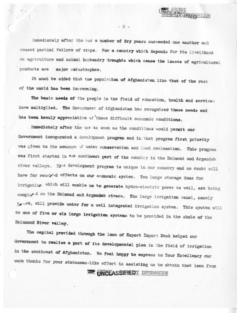 Memorandum of Conversation with Ambassador H.R.H. Prince Naim of Afghanistan, Chairman Mohammed Kabir Khan Louddin of the Afghan Delegation to the United Nations, Edwin Plitt, and William Witman, with Attachment