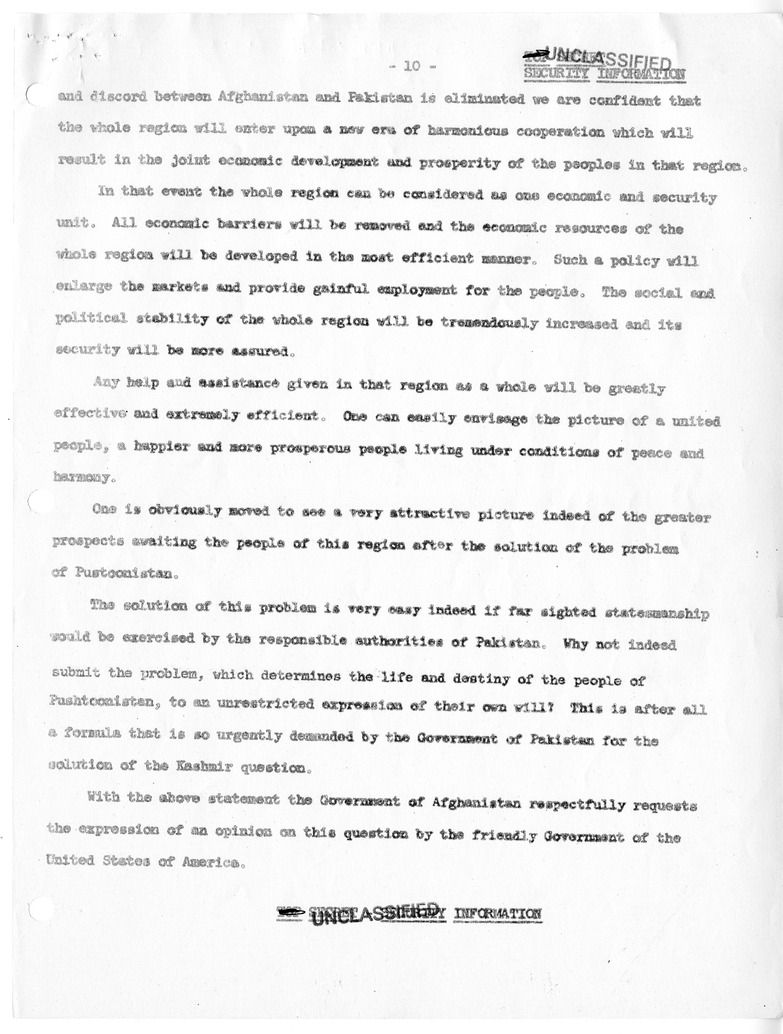Memorandum of Conversation with Ambassador H.R.H. Prince Naim of Afghanistan, Chairman Mohammed Kabir Khan Louddin of the Afghan Delegation to the United Nations, Edwin Plitt, and William Witman, with Attachment