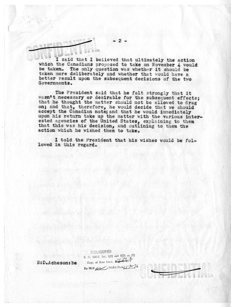 Memorandum of Conversation with President Harry S. Truman, with Attachment