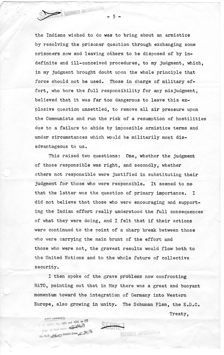 Memorandum of Conversation with Prime Minister of Canada Lester Pearson, United States Ambassador to Canada Stanley Woodward, and the Canadian Cabinet