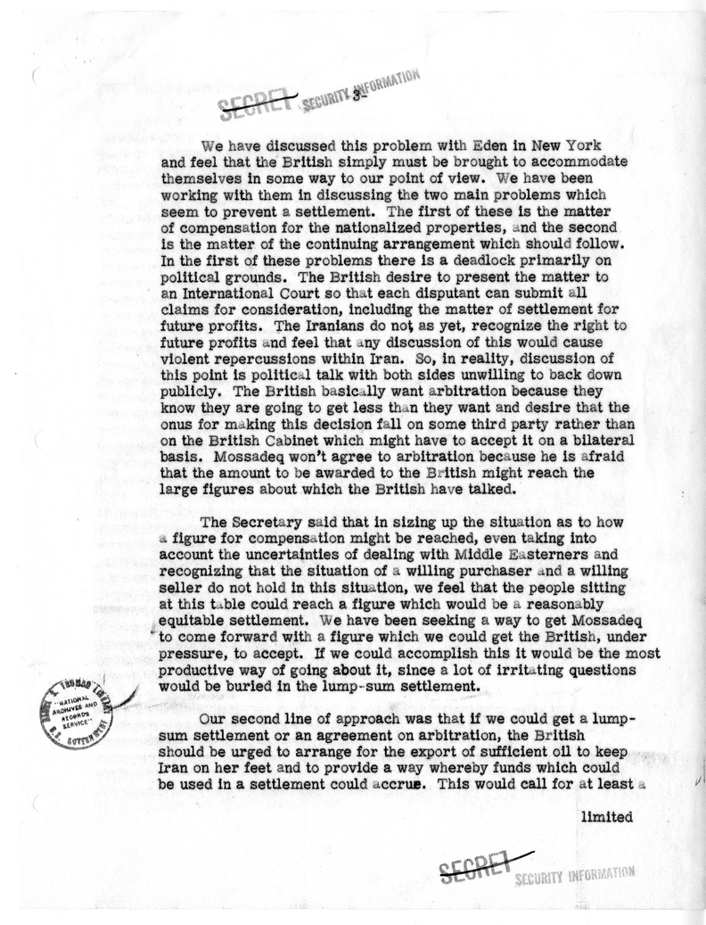 Memorandum of Conversation with a Delegation of Representatives of United States Oil Companies
