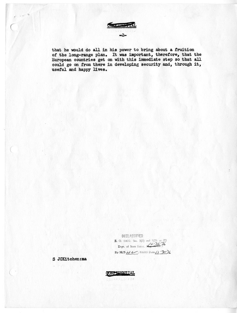 Memorandum from Jeffrey Kitchen