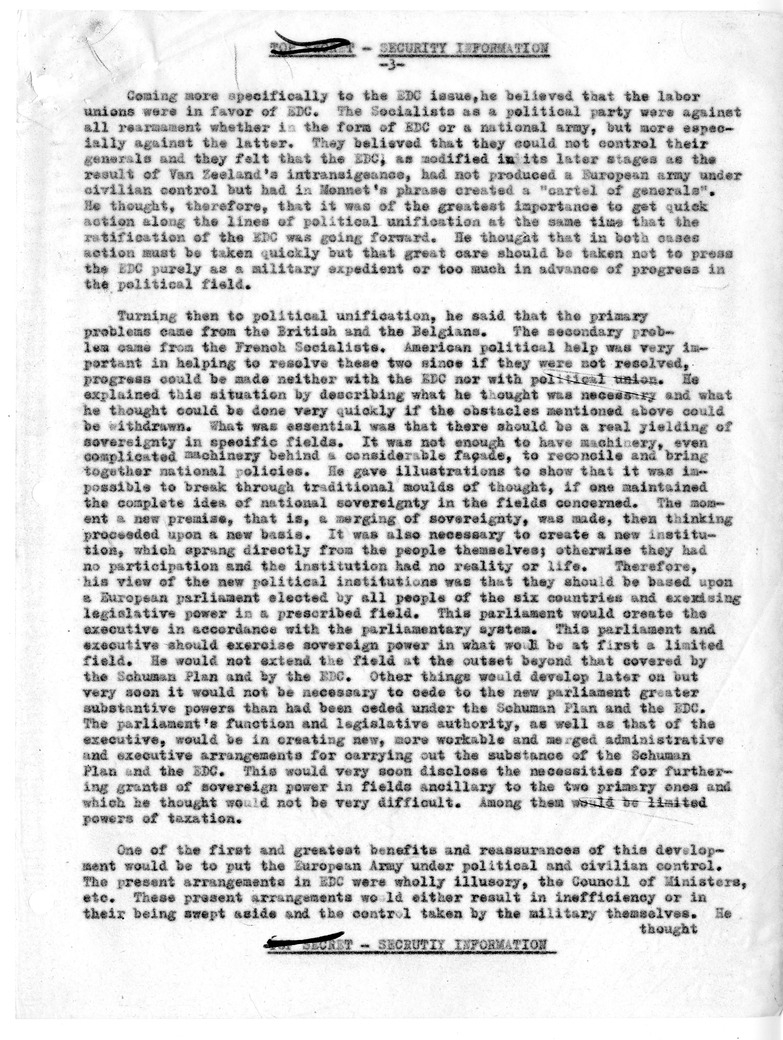Memorandum of Conversation with Jean Monnet
