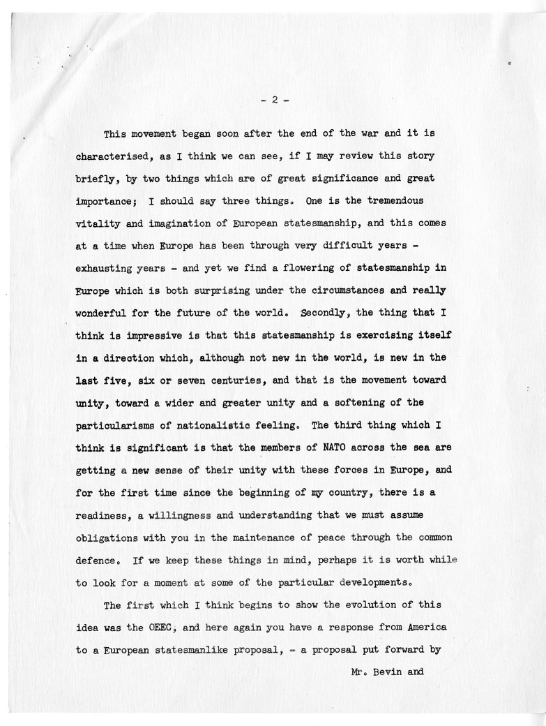 Statement of Secretary of State Dean Acheson to the North Atlantic Council