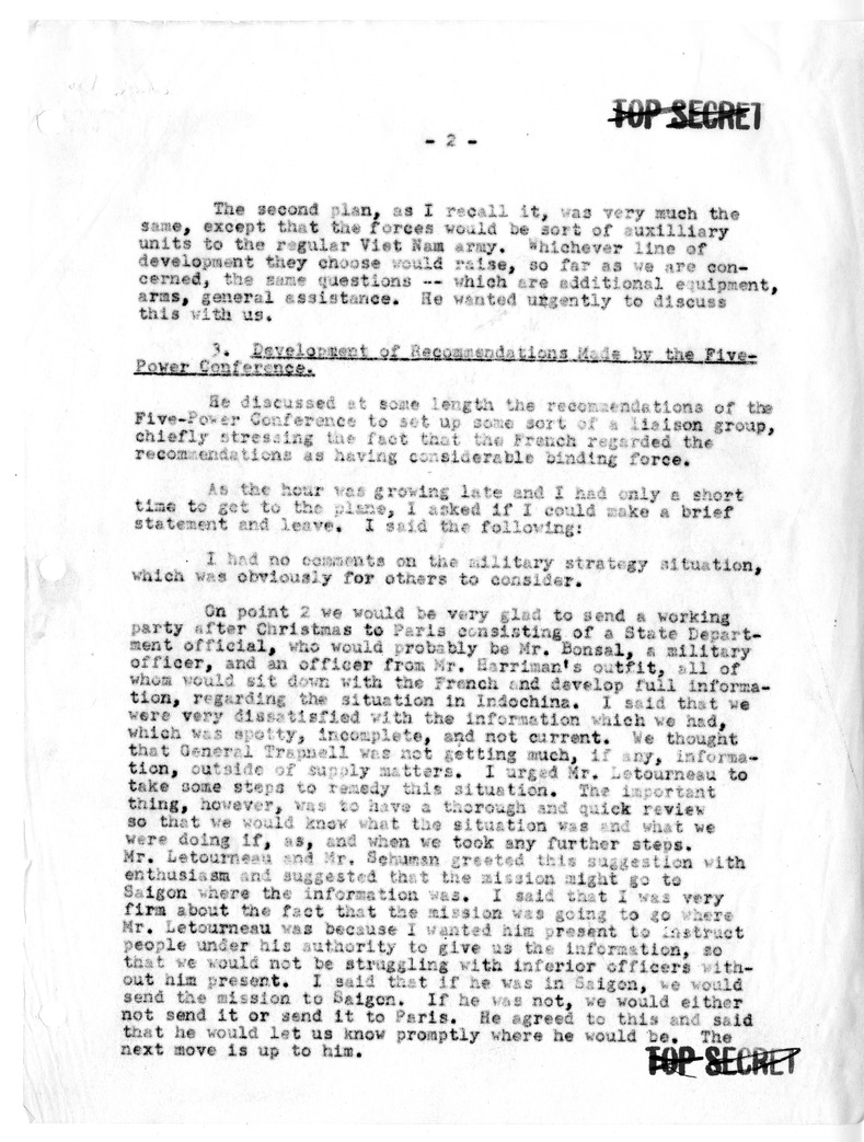 Memorandum of Conversation with Minister of Foreign Affairs Robert Schuman of France, Foreign Secretary Anthony Eden of Great Britain, and Jean Letourneau