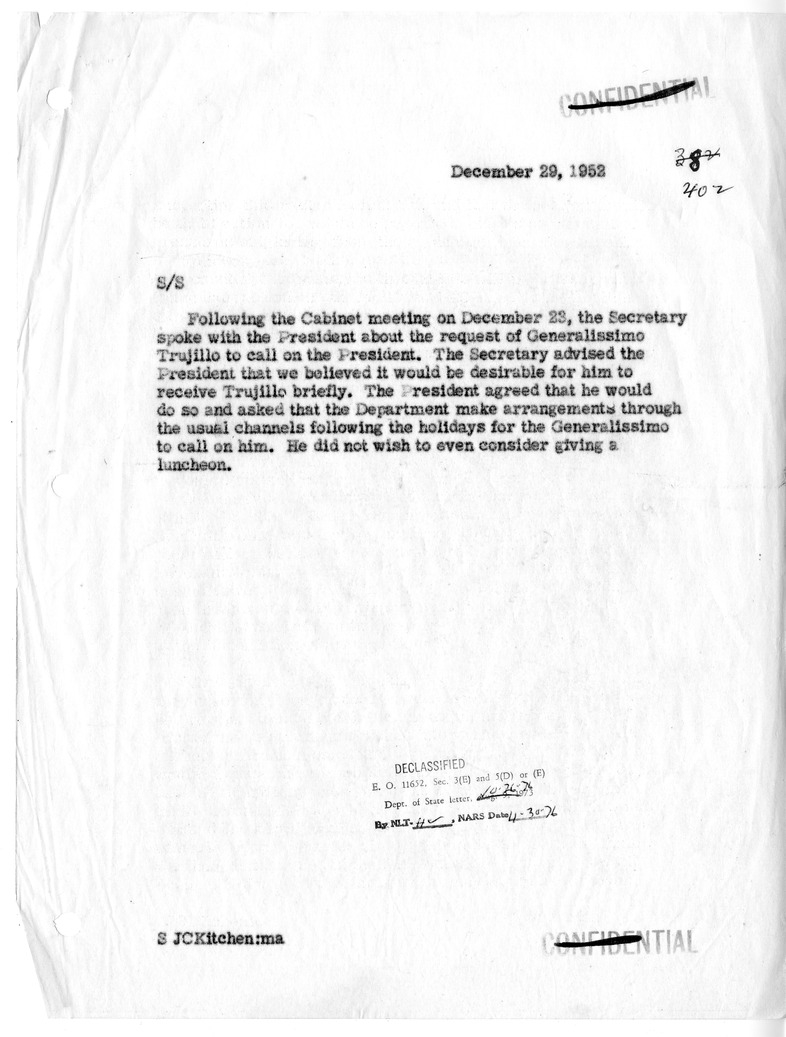Memorandum of Conversation with President Harry S. Truman