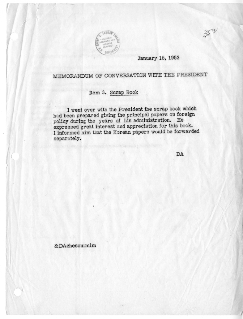 Memorandum of Conversation with the President