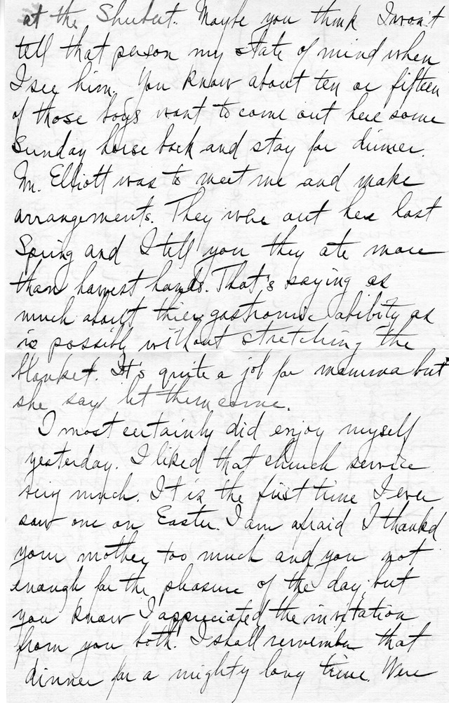 Letter from Harry S. Truman to Bess Wallace