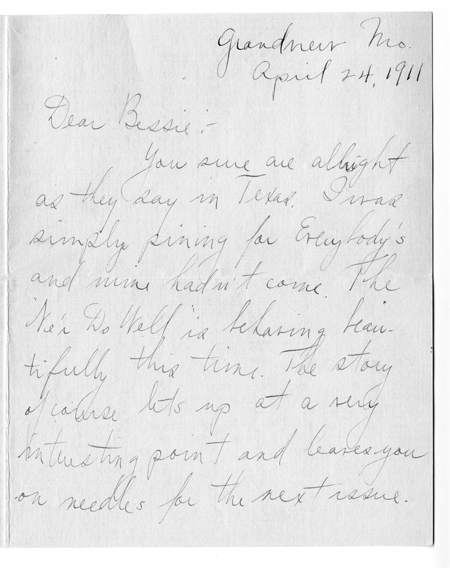 Letter from Harry S. Truman to Bess Wallace