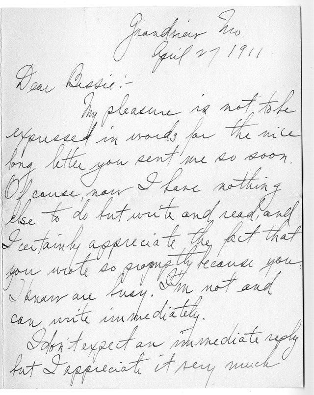 Letter from Harry S. Truman to Bess Wallace