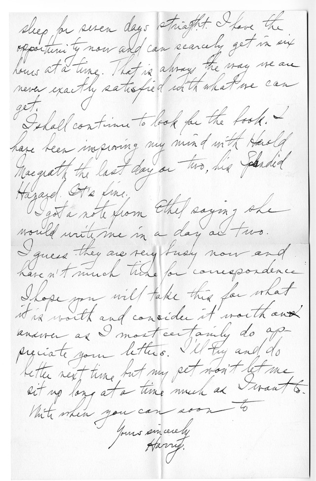 Letter from Harry S. Truman to Bess Wallace