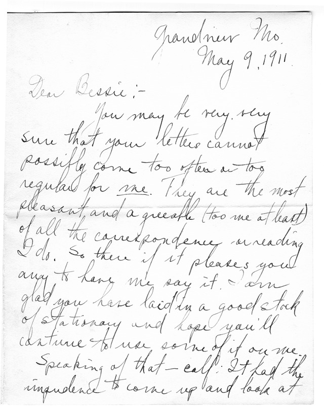 Letter from Harry S. Truman to Bess Wallace