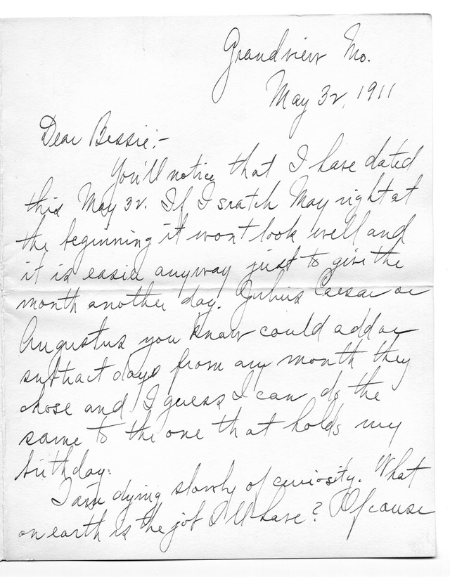 Letter from Harry S. Truman to Bess Wallace