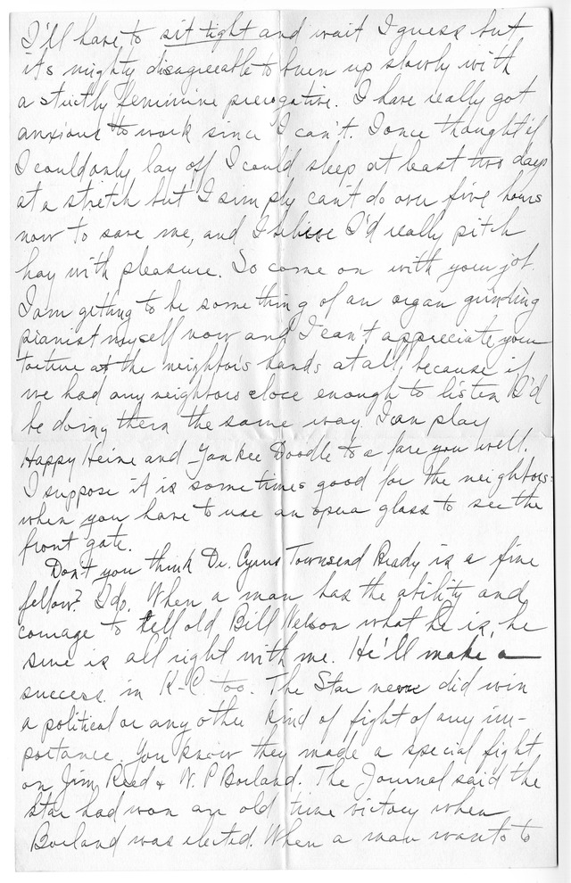 Letter from Harry S. Truman to Bess Wallace