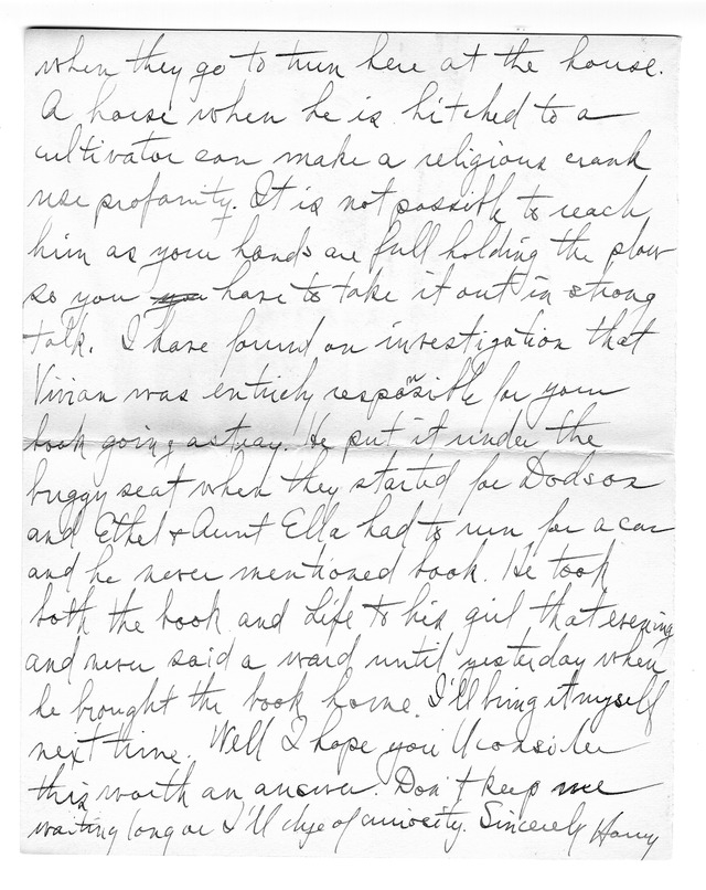 Letter from Harry S. Truman to Bess Wallace