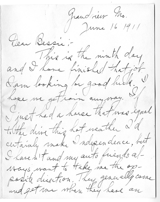 Letter from Harry S. Truman to Bess Wallace