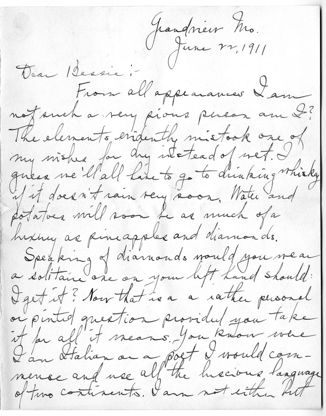 Letter from Harry S. Truman to Bess Wallace