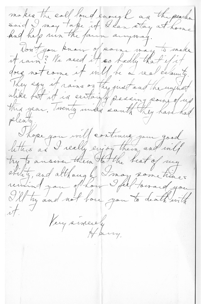 Letter from Harry S. Truman to Bess Wallace