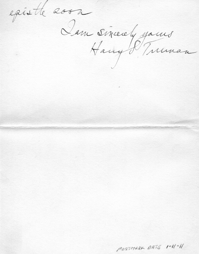 Letter from Harry S. Truman to Bess Wallace