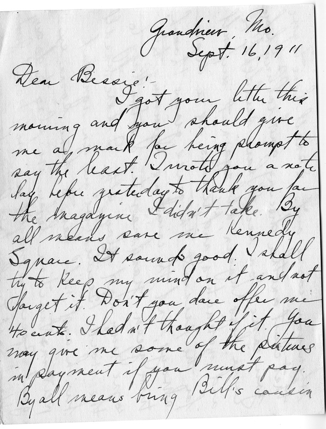 Letter from Harry S. Truman to Bess Wallace