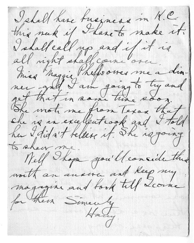 Letter from Harry S. Truman to Bess Wallace