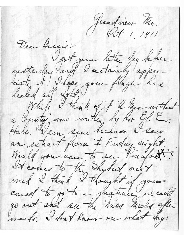 Letter from Harry S. Truman to Bess Wallace