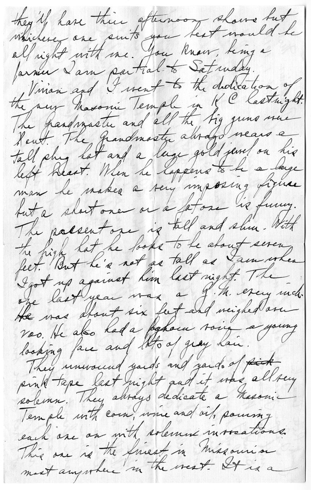 Letter from Harry S. Truman to Bess Wallace