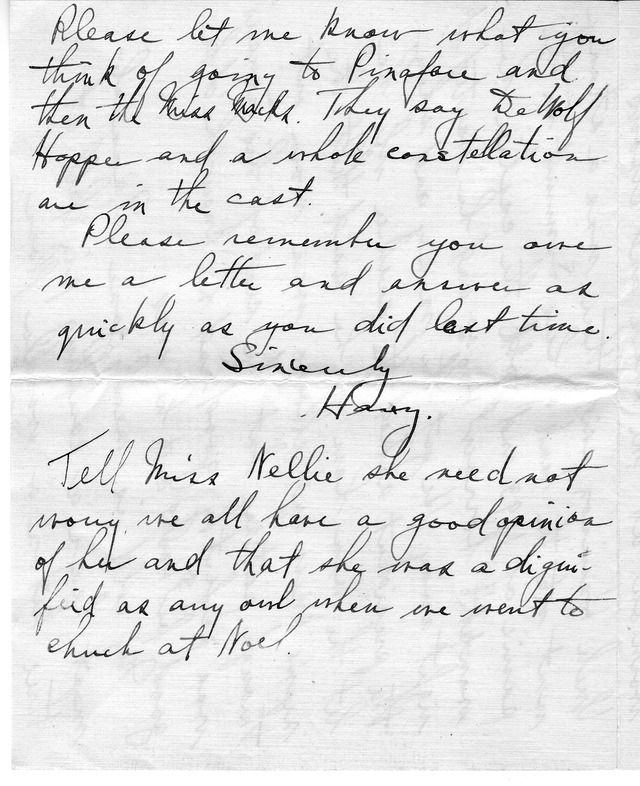 Letter from Harry S. Truman to Bess Wallace