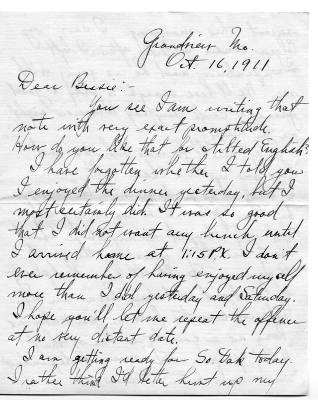 Letter from Harry S. Truman to Bess Wallace