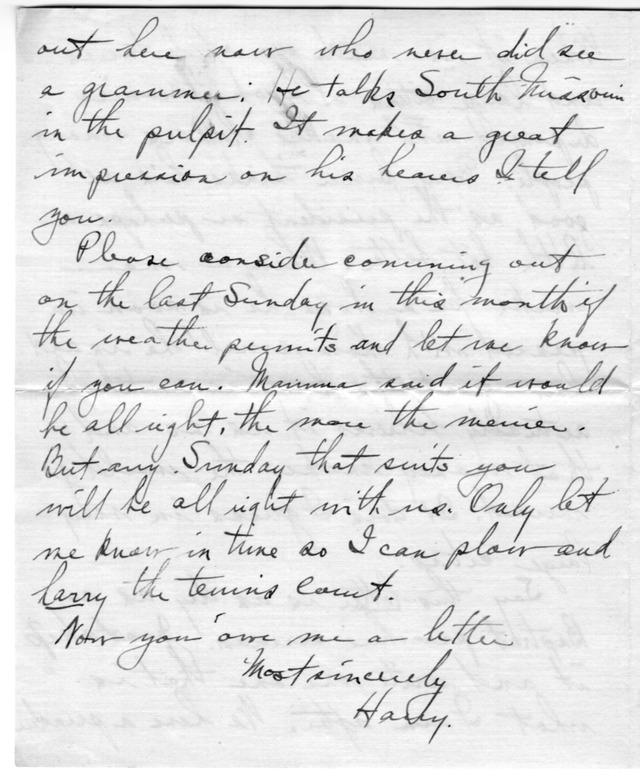 Letter from Harry S. Truman to Bess Wallace