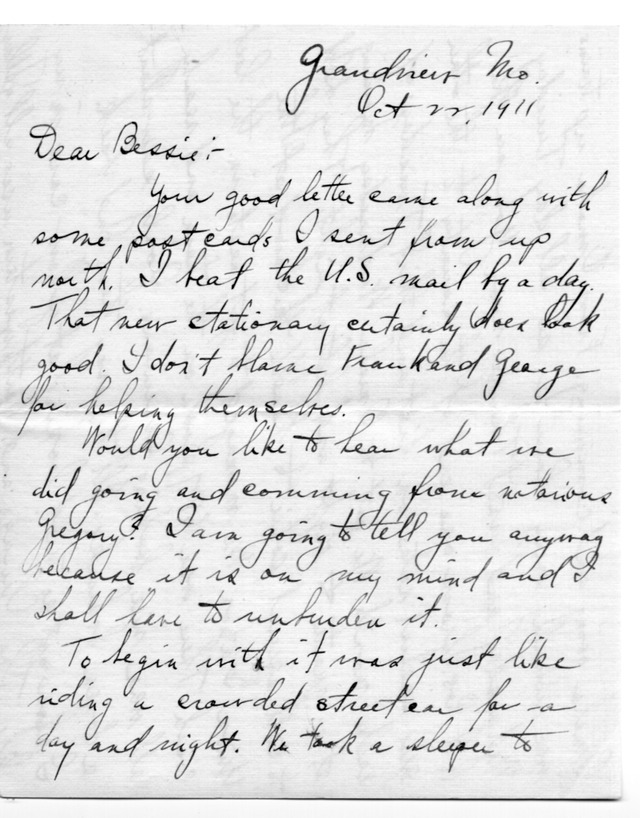 Letter from Harry S. Truman to Bess Wallace